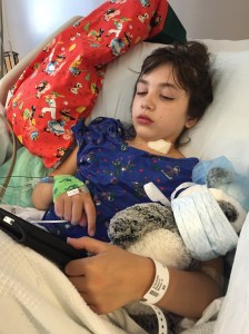 Haley in the PICU but doing well after VNS surgery