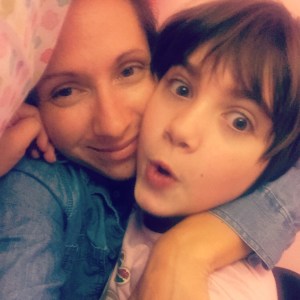 Haley and I making the best of a tough morning. A tough morning now is still nothing like the tough mornings of a few months ago. 